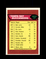 1976 TAMPA BAY BUCCANEERS TOPPS #477 TEAM CHECKLIST *9393