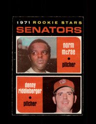 1971 ROOKIE STARS OPC #93 O-PEE-CHEE MCRAE/RIDDLEBERGER *1990
