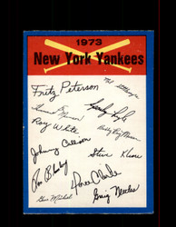 1973 NEW YORK YANKEES OPC TEAM CHECKLIST O-PEE-CHEE *5350