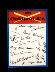 1973 OAKLAND ATHLETICS OPC TEAM CHECKLIST O-PEE-CHEE *4608