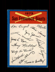 1973 SAN FRANCISCO GIANTS  OPC TEAM CHECKLIST O-PEE-CHEE *2290