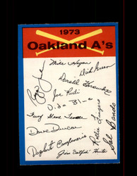 1973 OAKLAND ATHLETICS OPC TEAM CHECKLIST O-PEE-CHEE *1785