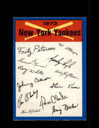 1973 NEW YORK YANKEES OPC TEAM CHECKLIST O-PEE-CHEE *5679