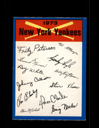 1973 NEW YORK YANKEES OPC TEAM CHECKLIST O-PEE-CHEE *2157