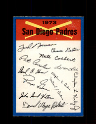 1973 SAN DIEGO PADRES OPC TEAM CHECKLIST O-PEE-CHEE *G3002
