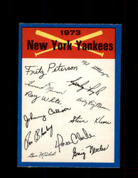 1973 NEW YORK YANKEES OPC TEAM CHECKLIST O-PEE-CHEE *G3004