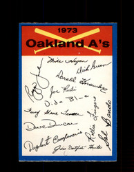 1973 OAKLAND ATHLETICS OPC TEAM CHECKLIST O-PEE-CHEE *G3019