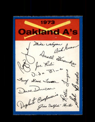 1973 OAKLAND ATHLETICS OPC TEAM CHECKLIST O-PEE-CHEE *G3027
