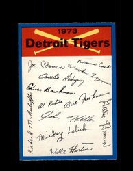 1973 DETROIT TIGERS OPC TEAM CHECKLIST O-PEE-CHEE *G3034