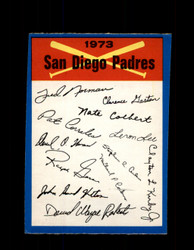 1973 SAN DIEGO PADRES OPC TEAM CHECKLIST O-PEE-CHEE *G3073