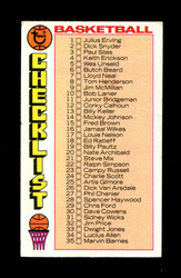 1976 CHECKLIST TOPPS #48 BASKETBALL