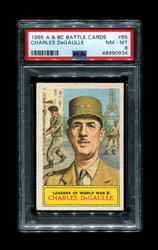 1965 A & BC BATTLE CARDS #65 CHARLES DeGAULLE PSA 8