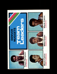 1975 NUGGETS TOPPS #278 TEAM LEADERS *1475