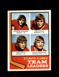 1974 ATLANTA FLAMES TOPPS #14 TEAM LEADERS *7815