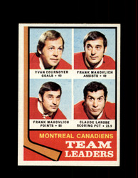 1974 TEAM LEADERS TOPPS #124 COURNOYER/LAROSE *2072
