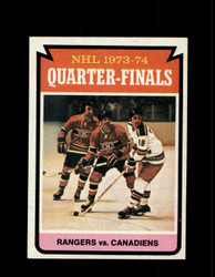 1974 QUARTER FINALS TOPPS #210 RANGERS VS CANADIENS *R3237