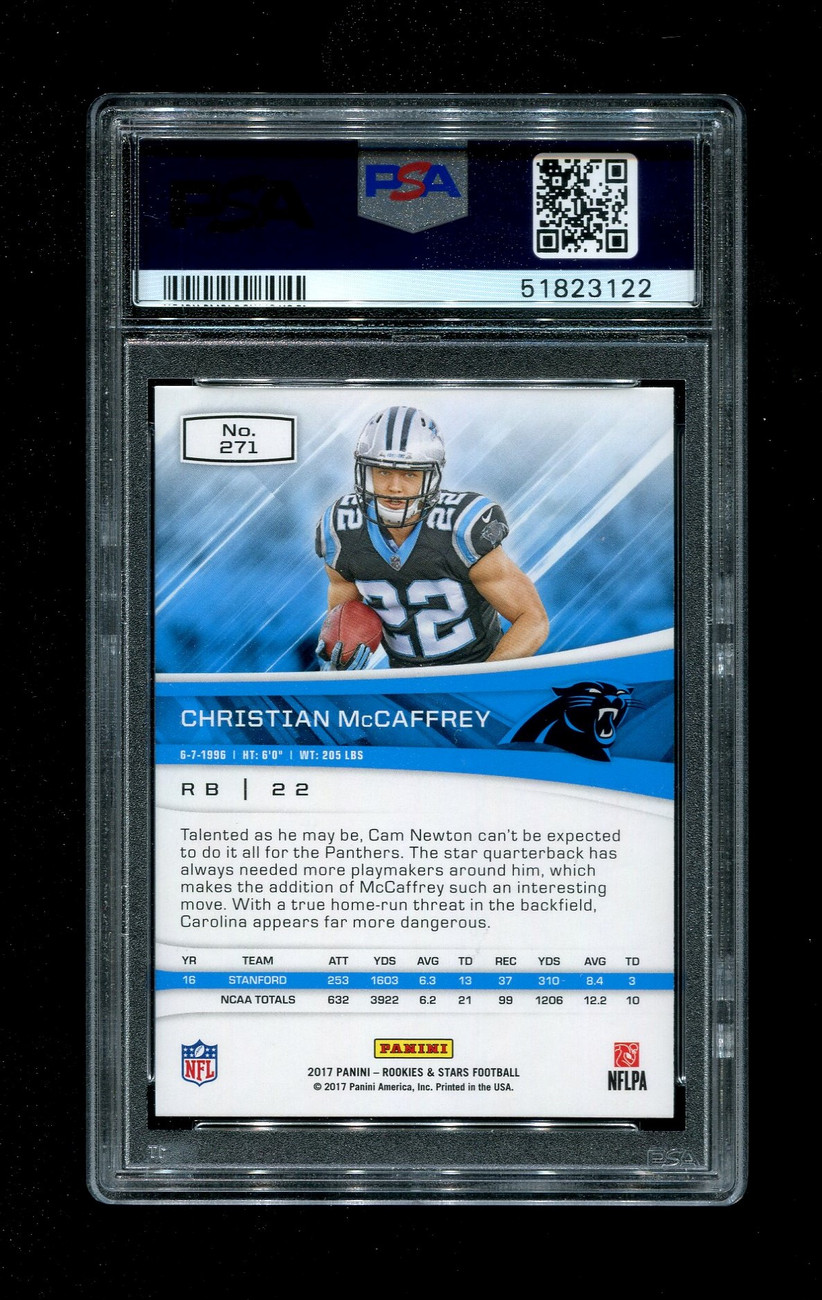 Christian McCaffrey 2017 Panini Contenders Draft Class Rookie Autograph Card  #DC-CM 39/49 PSA 10