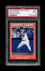 1991 NOLAN RYAN SPORTS CARD NEWS #10 ALLAN KAYE'S PSA 9