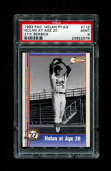 1993 NOLAN RYAN PACIFIC #115 AT AGE 20 27TH SEASON PSA 9