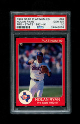 1992 NOLAN RYAN STAR PLATINUM ED. #84 PRO STATS 1982-91 PSA 10