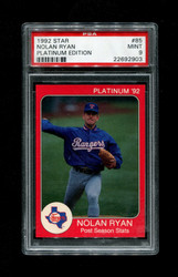 1992 NOLAN RYAN STAR #85 PLATINUM EDITION PSA 9