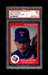 1992 NOLAN RYAN STAR PLATINUM ED. #82 PRO STATS 1965-71 PSA 7
