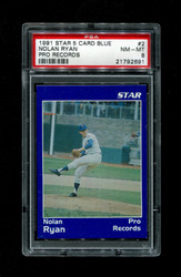 1991 NOLAN RYAN STAR 5 CARD BLUE #2 PRO RECORDS PSA 8