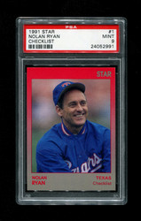 1991 NOLAN RYAN STAR #1 CHECKLIST PSA 9