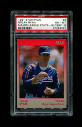 1991 NOLAN RYAN STAR #3 MAJOR LEAGUE STATS GLOSSY PSA 8