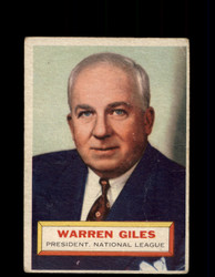 1956 WARREN GILES TOPPS #2 PRESIDENT NATIONAL LEAGUE *G4639