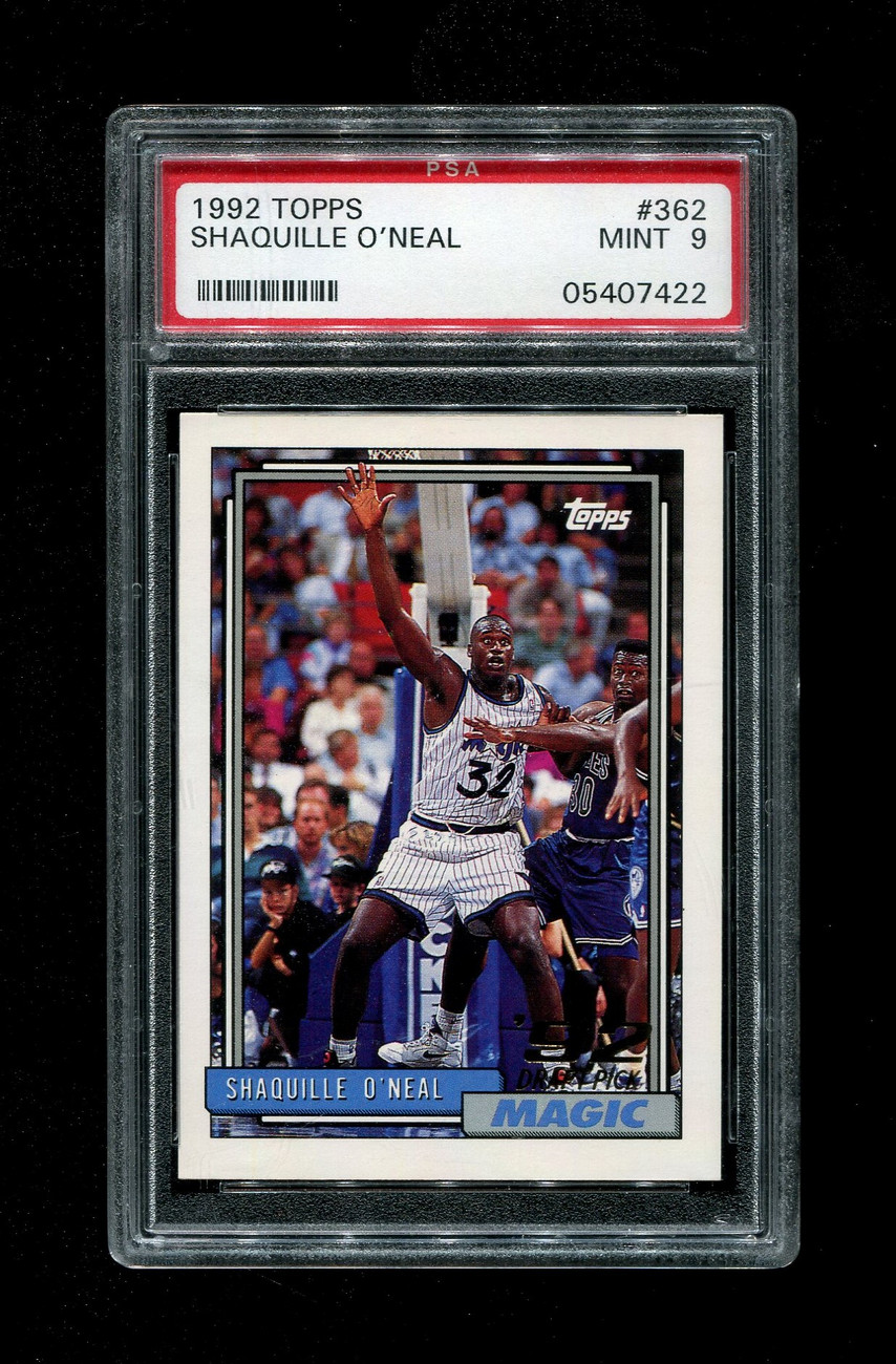 1992 SHAQUILLE O'NEAL TOPPS #362 ROOKIE MAGIC PSA 9 - OPC