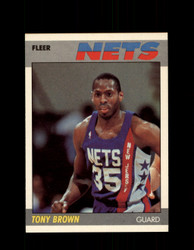 1987 TONY BROWN FLEER BASKETBALL #14 NETS *1469