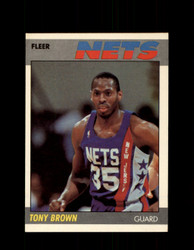 1987 TONY BROWN FLEER BASKETBALL #14 NETS *3991
