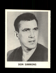 1965 DON SIMMONS COKE NHL COCA COLA MAPLE LEAFS *104