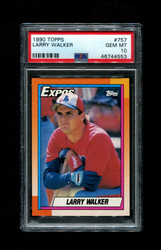 1990 LARRY WALKER TOPPS #757 ROOKIE EXPOS PSA 10