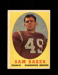 1958 SAM BAKER TOPPS #34 REDSKINS *G5513