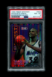 1995 SHAQUILLE ONEAL FINEST MYSTERY BORDERLESS SILVER REFRACTOR PSA 8