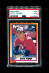 1990 LARRY WALKER TOPPS #757 ROOKIE EXPOS PSA 9