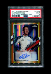 2021 GEORGE RUSSELL TOPPS CHROME F1 GOLD REFRACTOR AUTO /50 PSA 9
