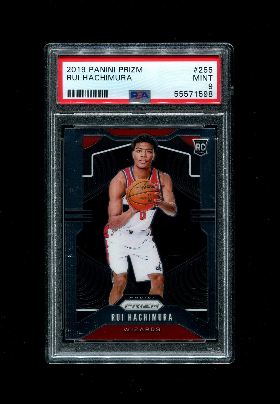 2019 RUI HACHIMURA PANINI PRIZM #255 ROOKIE WIZARDS PSA 9 - OPC