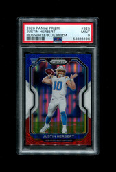 2020 JUSTIN HERBERT PRIZM RED WHITE AND BLUE #325 ROOKIE CHARGERS PSA 9