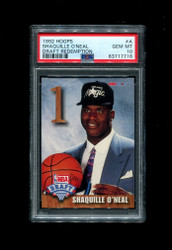 1992 SHAQUILLE O'NEAL NBA HOOPS #A MAGIC PSA 10