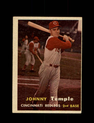 1957 JOHNNY TEMPLE TOPPS #9 REDLEGS *9831