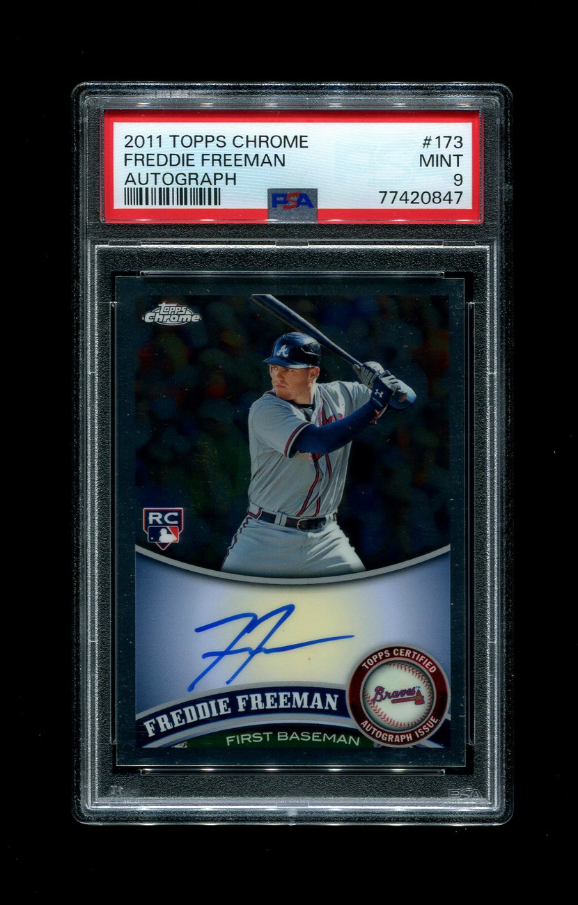 2011 FREDDIE FREEMAN TOPPS CHROME #173 ROOKIE AUTO PSA 9