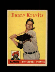 1958 DANNY KRAVITZ TOPPS #444 PIRATES *9704
