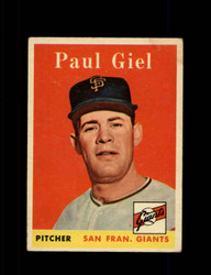 1958 PAUL GIEL TOPPS #308 GIANTS *1730