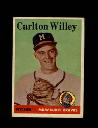 1958 CARLTON WILLEY TOPPS #407 BRAVES *2078