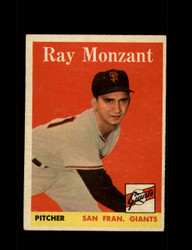 1958 RAY MONZANT TOPPS #447 GIANTS *3446