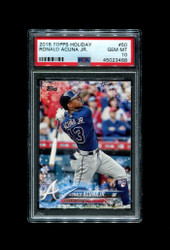 2018 RONALD ACUNA JR. TOPPS HOLIDAY #50 ROOKIE BRAVES PSA 10