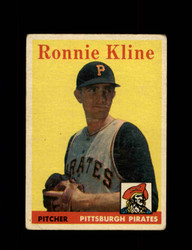 1958 RONNIE KLINE TOPPS #82 PIRATES *G3932